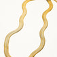 NEW JULIANA 18K GOLD NON-TARNISH FLAT BOLD SNAKE CHAIN NECKLACE