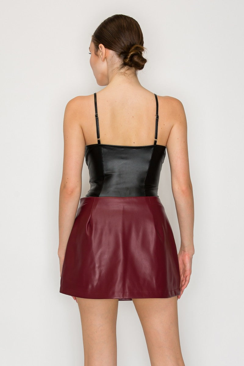 ELSIE LEATHER BODYSUIT