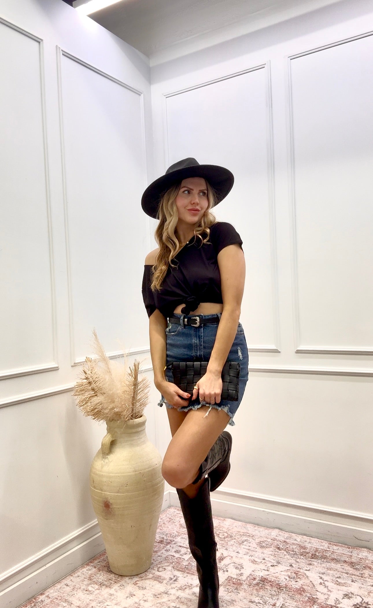 NEW DARLA HIGH RISE DENIM SKIRT