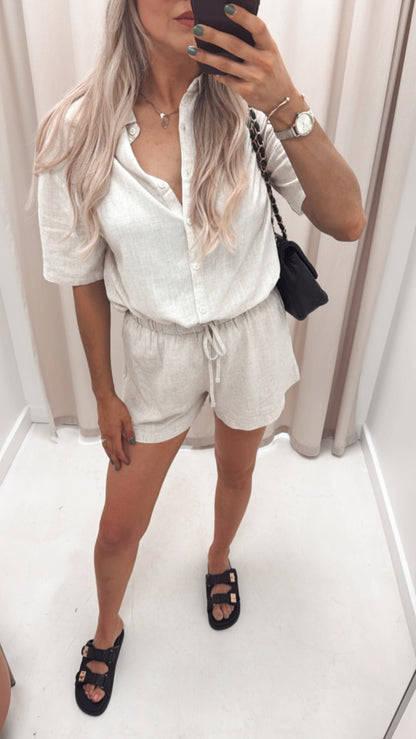 LYDIA TWO PIECE SHORT SET (LINEN)