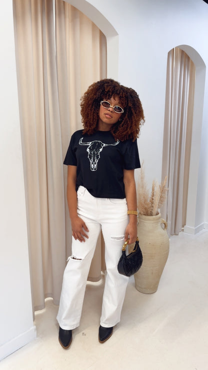 VINTAGE LONGHORN WESTERN GRAPHIC TOP