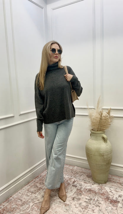 NEW MARGARET TURTLENECK SWEATER (CHARCOAL)