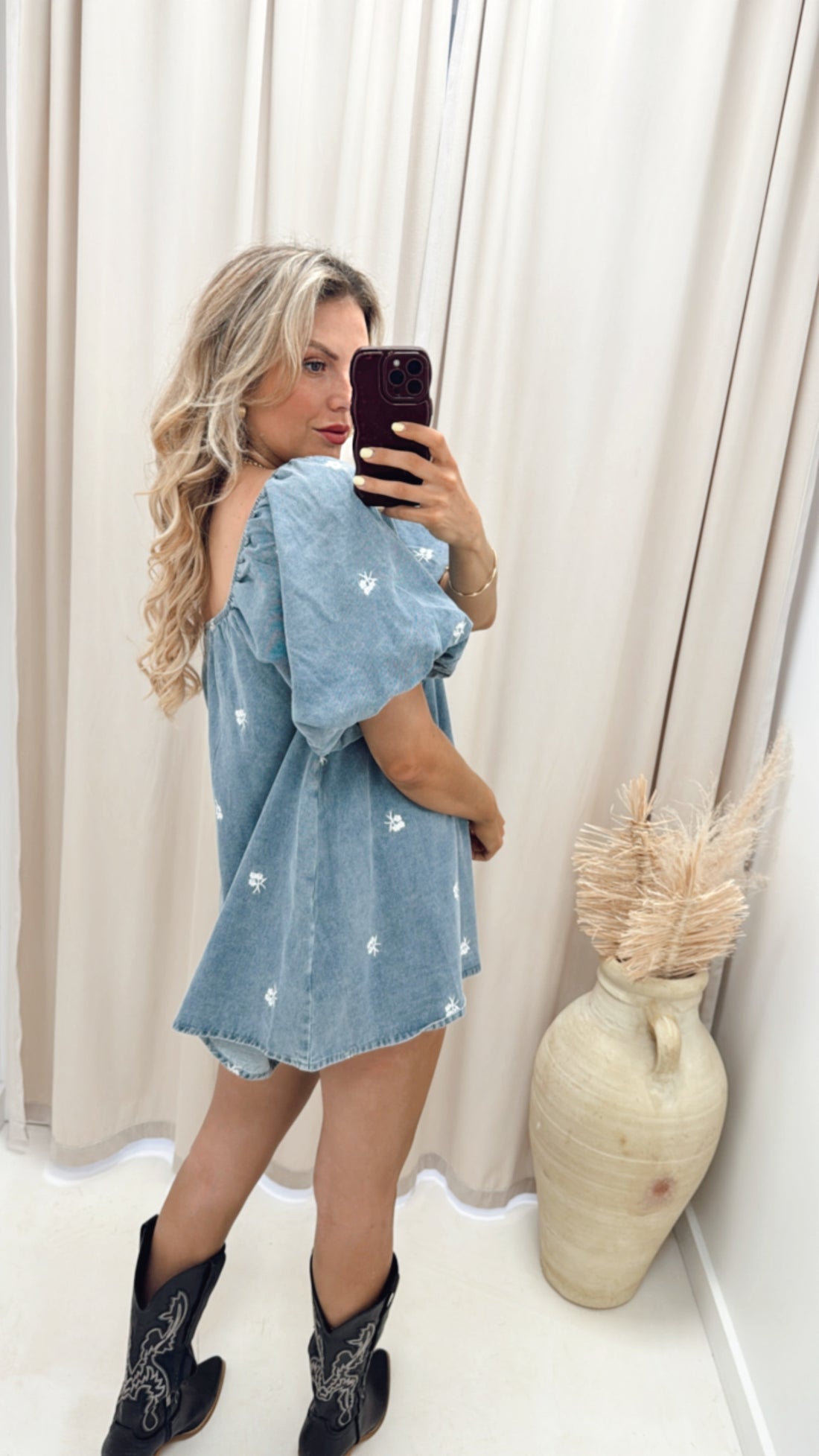 BLOSSOM DENIM ROMPER