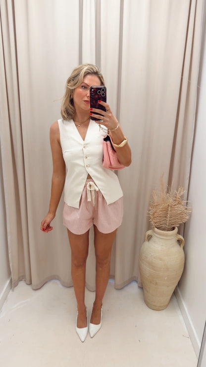 EVERYDAY OVERSIZED STRIPED SHORTS (PINK)