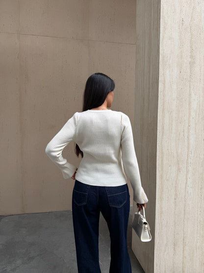 STACI LACE ACCENTED RIBBED TOP