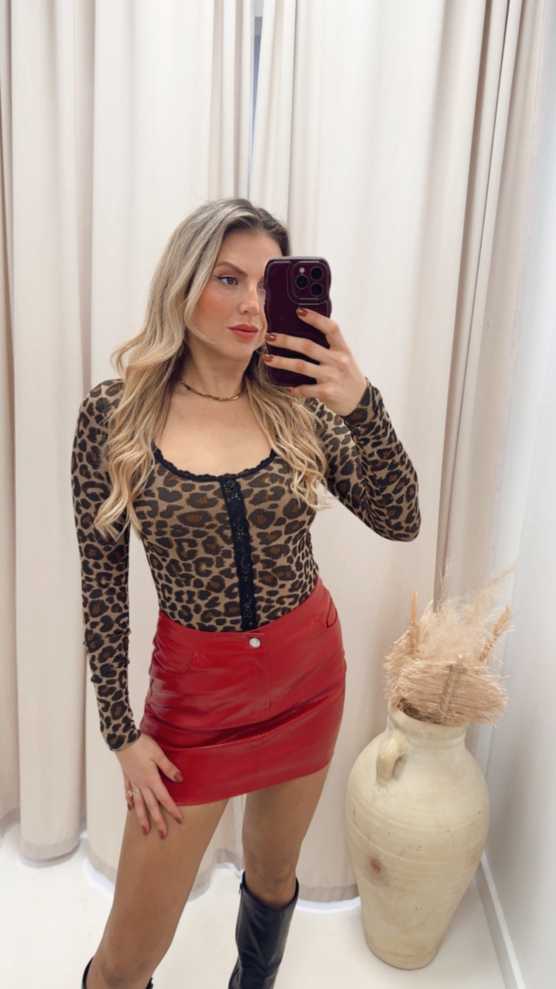 ANIMAL PRINT LACE TOP