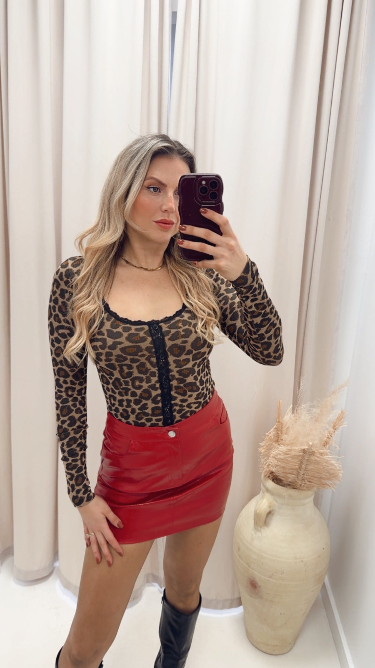 ANIMAL PRINT LACE TOP