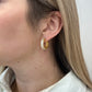 SOPHIA BAGUETTE HOOP EARRINGS (GOLD)