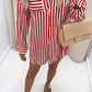 POPPY STRIPED SHIRT DRESS (RED)