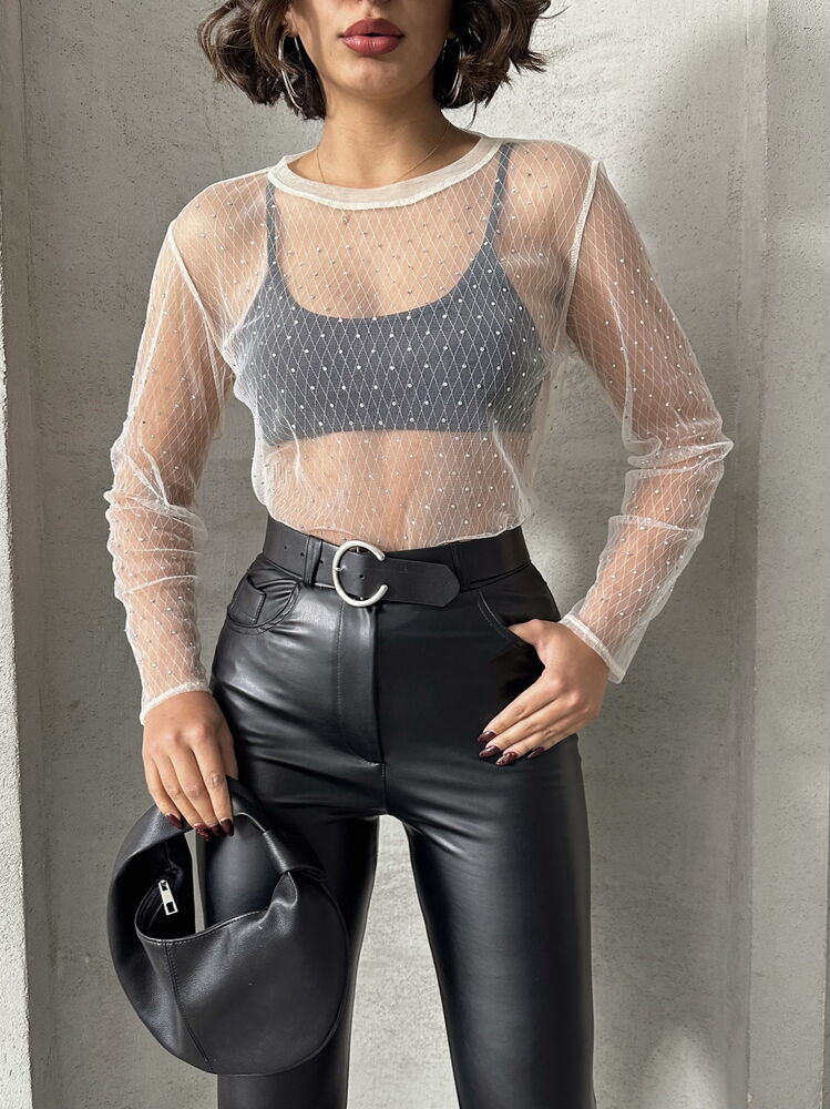 TULLE BLOUSE (STONE)