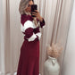 SATIN MAXI SKIRT (BURGUNDY)