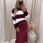 SATIN MAXI SKIRT (BURGUNDY)