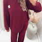 CLASSIC CORDUROY SWEATER AND TROUSER SET (BURGUNDY)