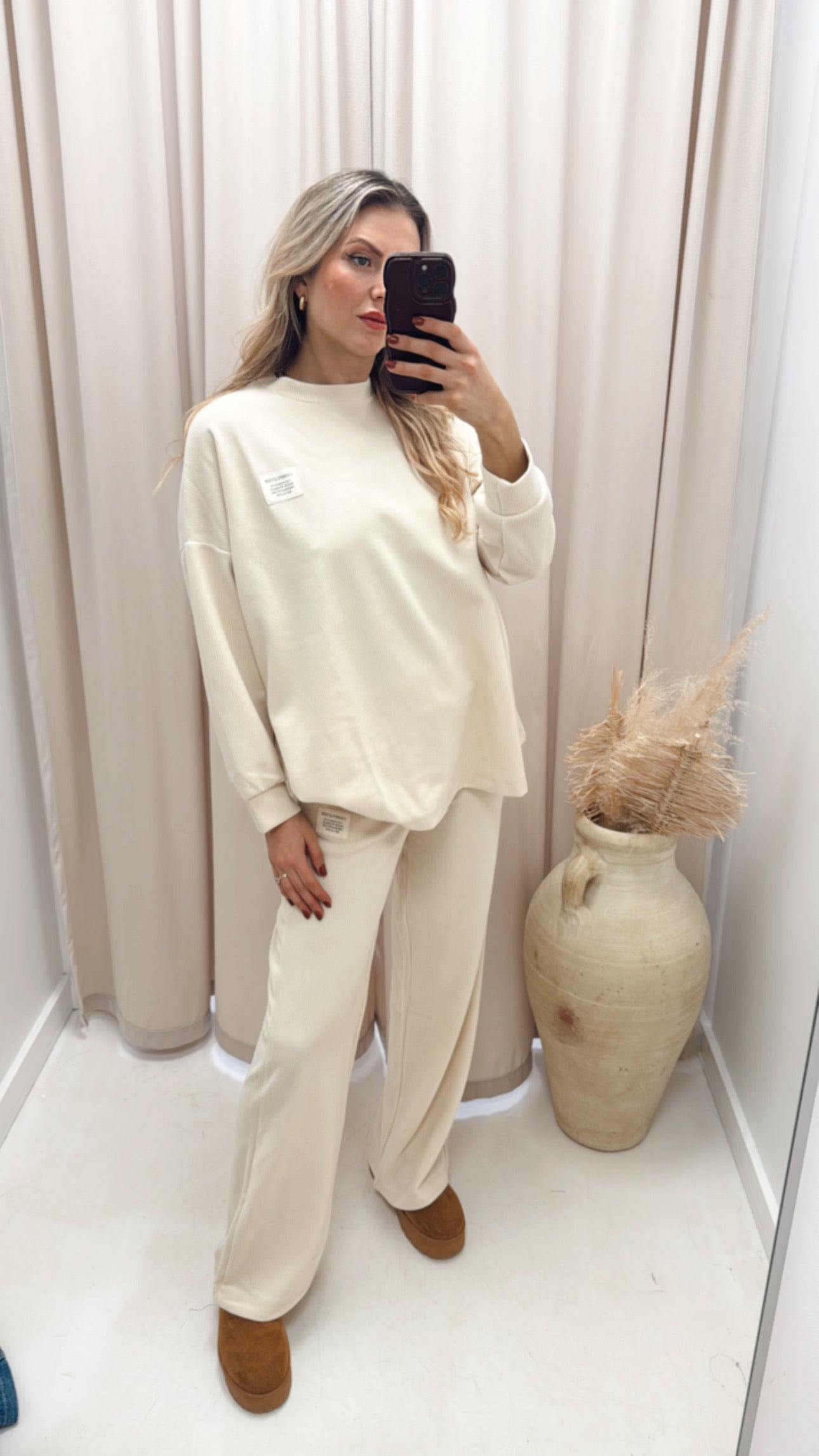 CLASSIC CORDUROY SWEATER AND TROUSER SET (IVORY)