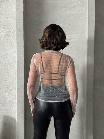 TULLE BLOUSE (STONE)