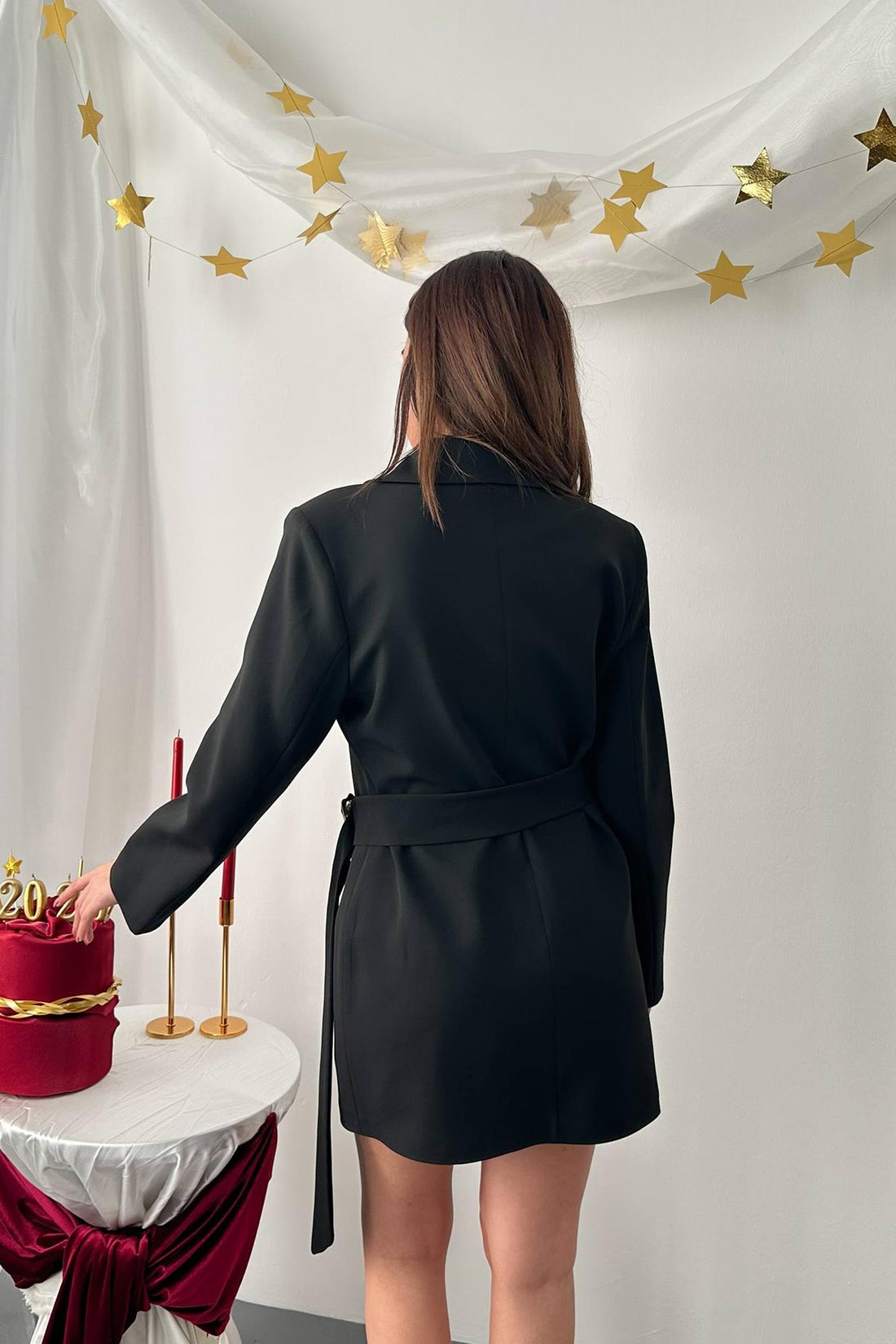 STELLA ELEGANT BLAZER DRESS (BLACK)