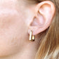 NEW 18K GOLD FILLED RECTANGLE HOOP EARRINGS