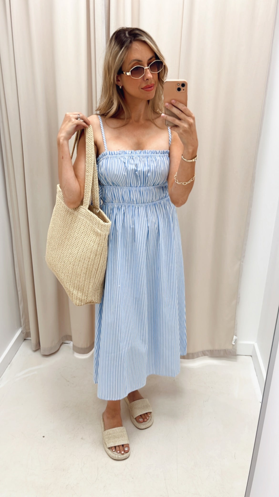 NEW CLAIRE NAUTICAL MIDI DRESS