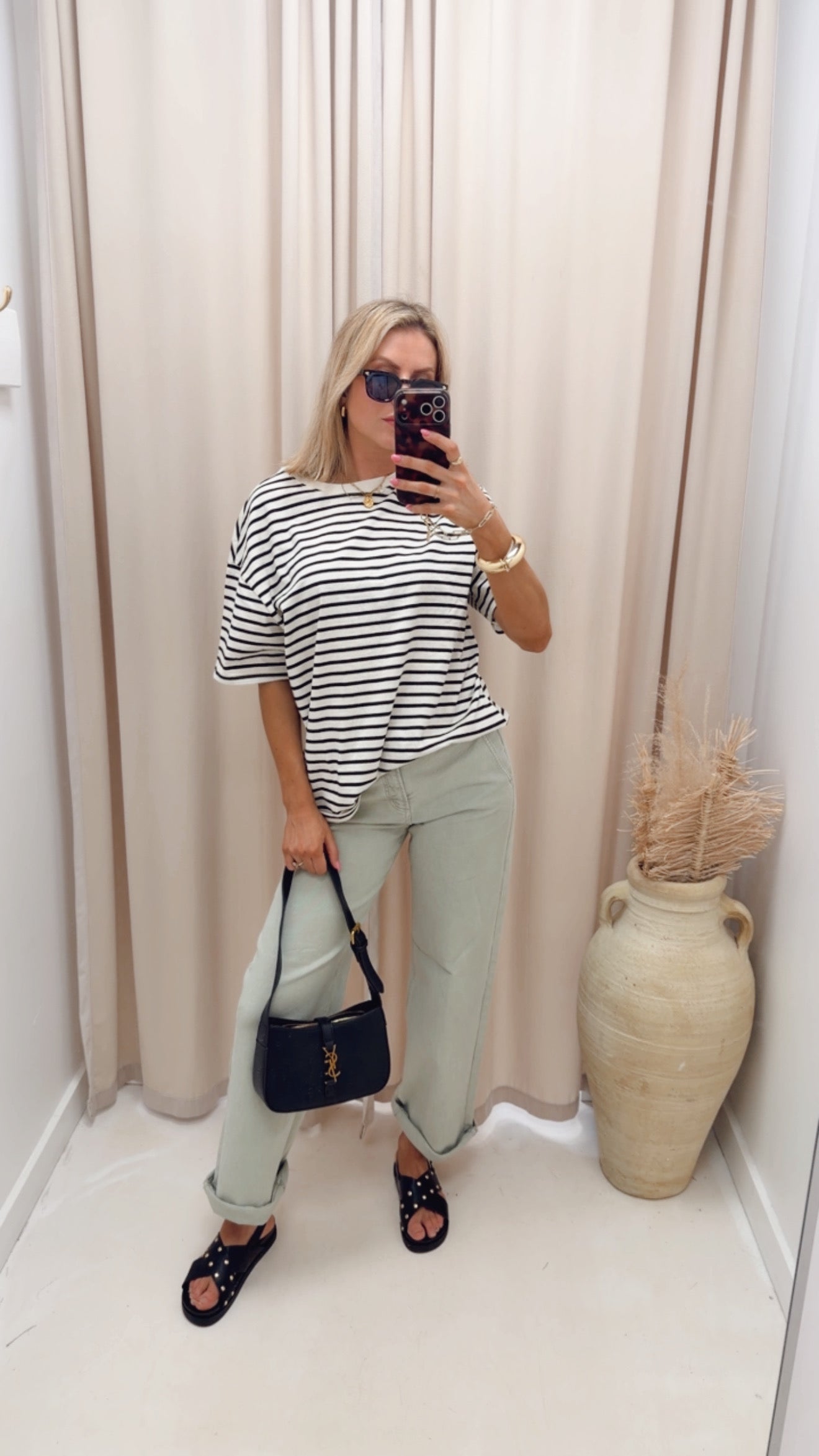 SAGE TUMMY CONTROL SLOUCHY ANKLE BAGGY PANTS
