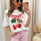 NEW CHERRY GRAPHIC T-SHIRT (WHITE/RED)