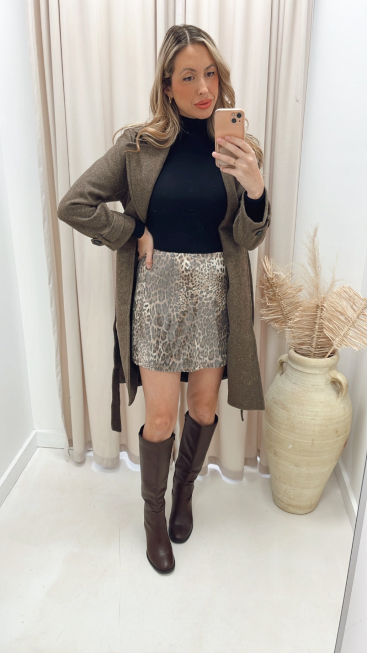 JESSY SEQUIN MINI LEOPARD SKIRT (ONLY)