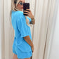 CLAVIYA TWO PIECE SHORT SET (BLUE)