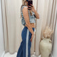 NEW CYRUS WIDE LEG TRACK PANT (BLUE)