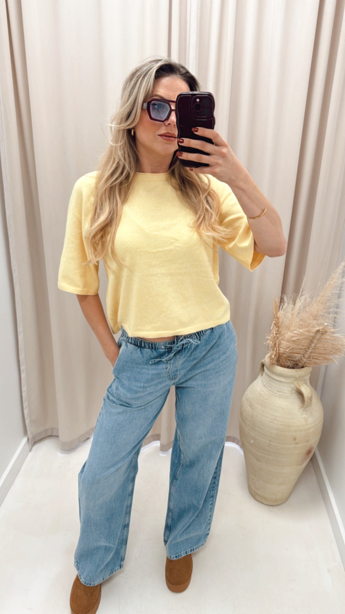 LOYAL KNIT T-SHIRT | ONLY (YELLOW)