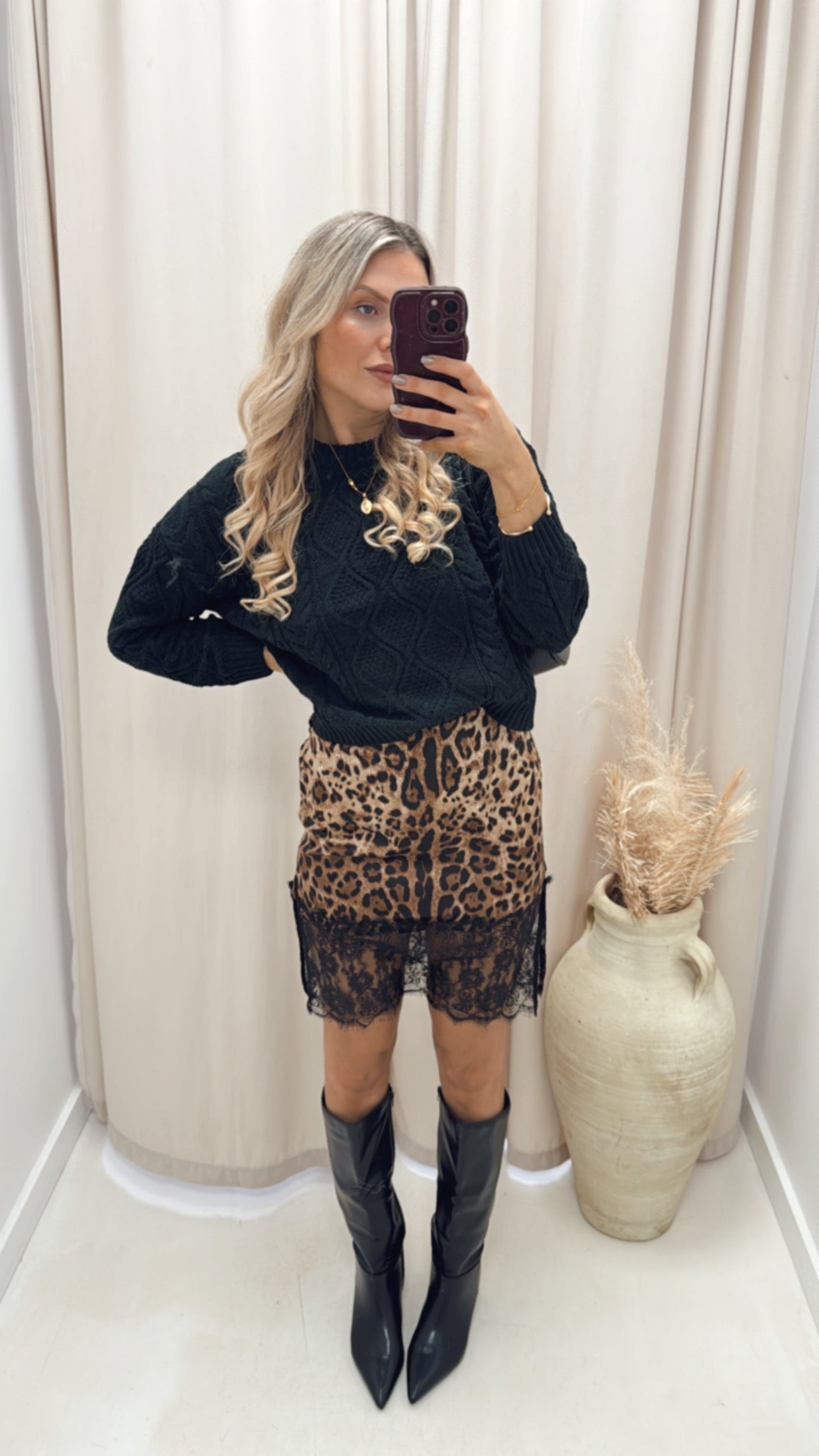 INFERNO LACE SATIN SKIRT