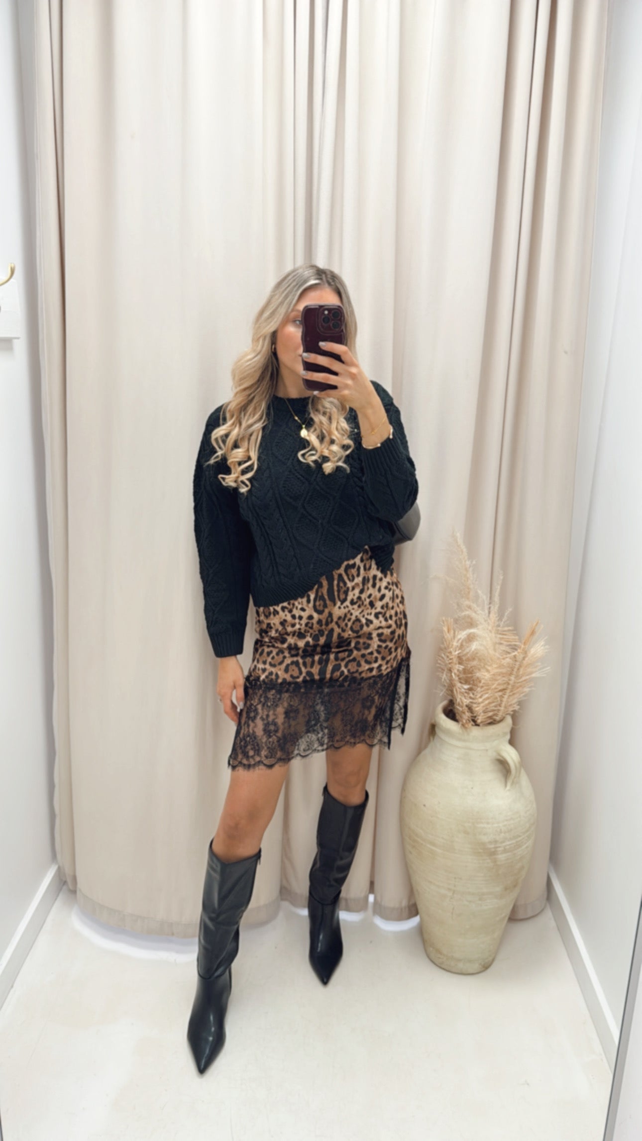 INFERNO LACE SATIN SKIRT