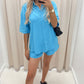 CLAVIYA TWO PIECE SHORT SET (BLUE)
