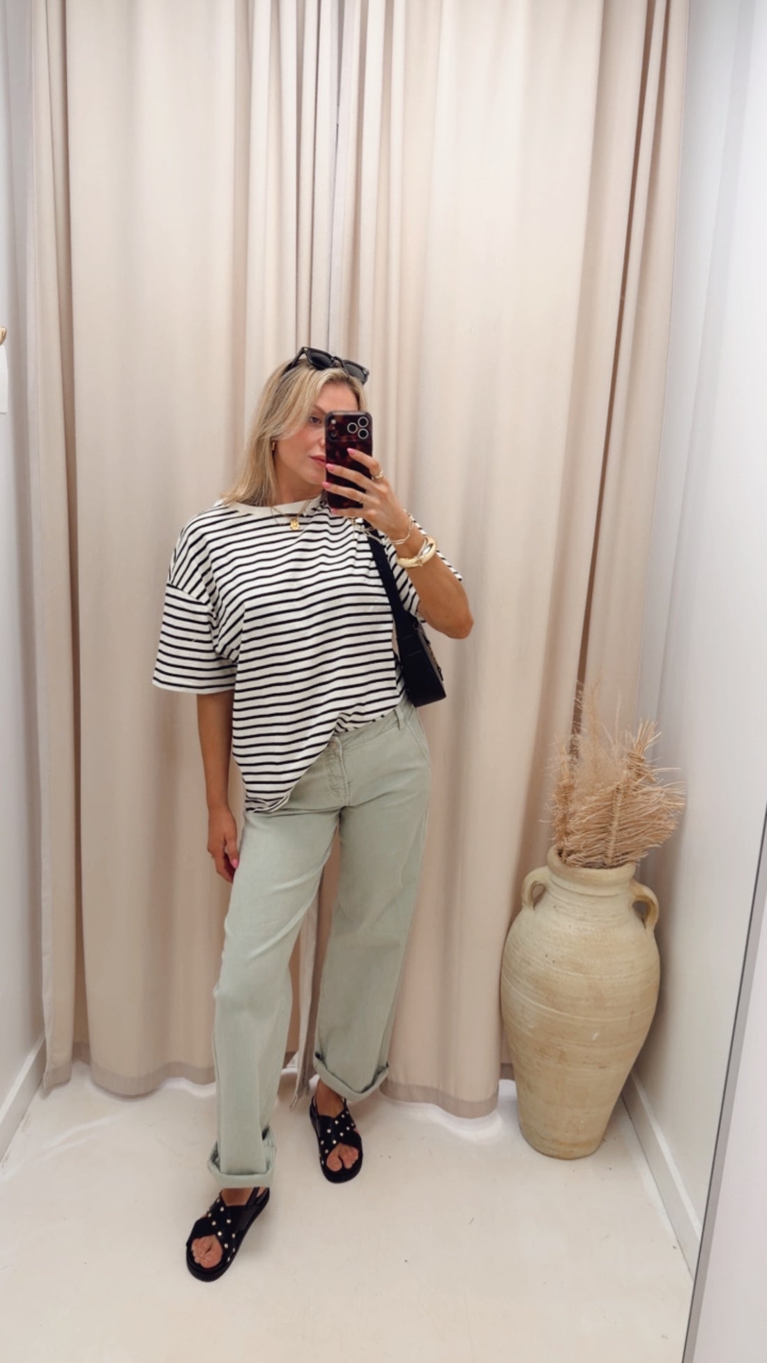 SAGE TUMMY CONTROL SLOUCHY ANKLE BAGGY PANTS (SAGE)