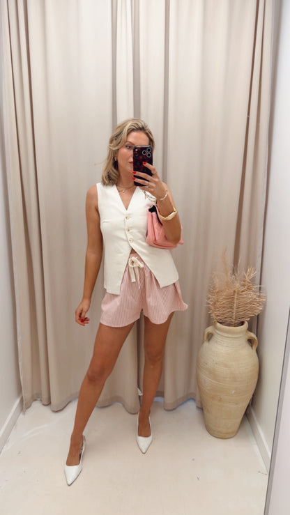EVERYDAY OVERSIZED STRIPED SHORTS (PINK)