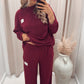 CLASSIC CORDUROY SWEATER AND TROUSER SET (BURGUNDY)