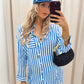 POPPY STRIPED SHIRT DRESS (BLUE)
