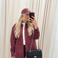 ALVA RIBBED SHACKET COAT (BURGUNDY) | ONLY
