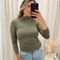 MILLY MOCK NECK TOP (OLIVE)