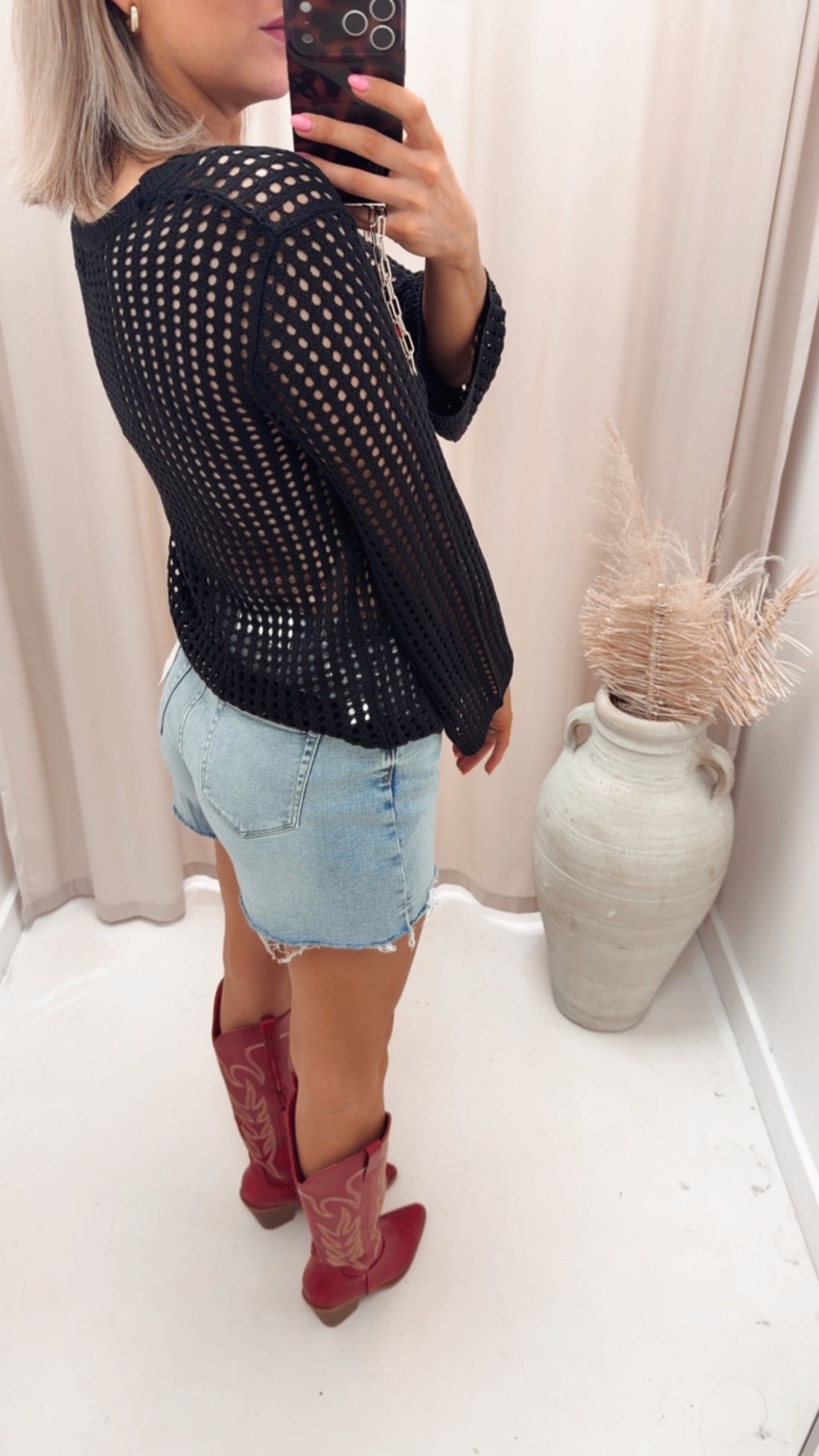 HOLLOW OUT LONG SLEEVE SWEATER