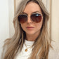 NEW MILEY AVIATOR SUNGLASSES (GOLD | DARK BROWN)