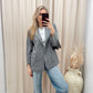 NEW STACEY BUTTON CLOSURE BLAZER (GREY)