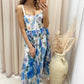 DAPHNE BUSTIER ORGANZA MIDI DRESS (FLORAL) (HOT RESTOCK)