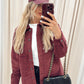 ALVA RIBBED SHACKET COAT (BURGUNDY) | ONLY