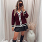 CLARET BUTTON UP CARDIGAN (BURGUNDY)