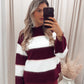 CHARLIE STRIPED SWEATER (BURGUNDY)