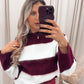CHARLIE STRIPED SWEATER (BURGUNDY)