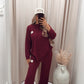 CLASSIC CORDUROY SWEATER AND TROUSER SET (BURGUNDY)