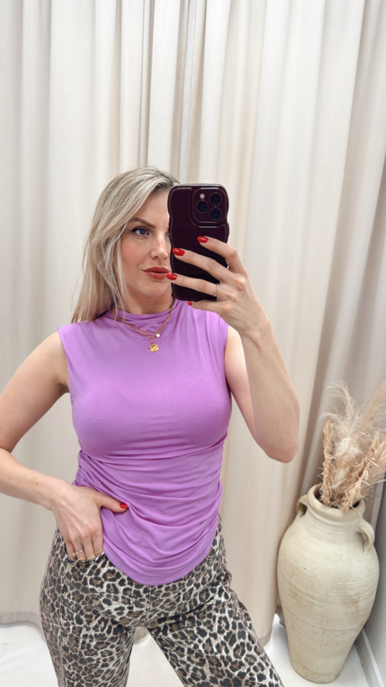 NEW BELISE MOCK NECK TANK (PURPLE)