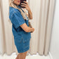 MORGAN TWO PIECE DENIM SHORT SET
