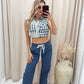 NEW CYRUS WIDE LEG TRACK PANT (BLUE)