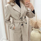 ANGELINA  DOUBLE BREASTED WRAP COAT  (OATMEAL)